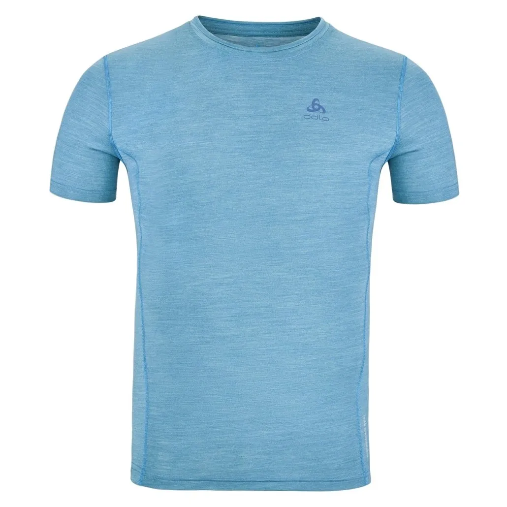 T-Shirt Odlo Homme Col Rond S/S Natural Performance Saxony Blue Melange